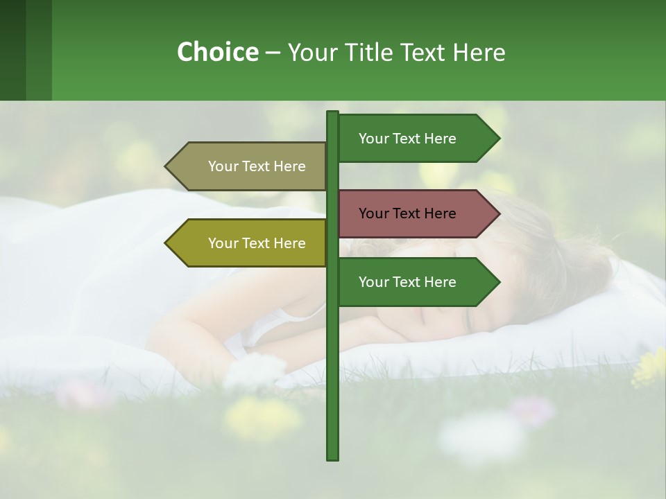 A Little Girl Is Sleeping On A Blanket In The Grass PowerPoint Template