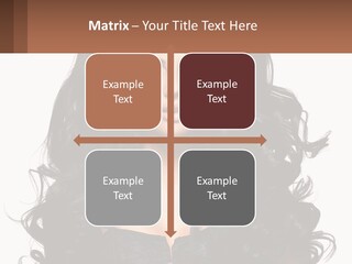 A Woman With Long Black Hair Is Holding A Brown Sign PowerPoint Template