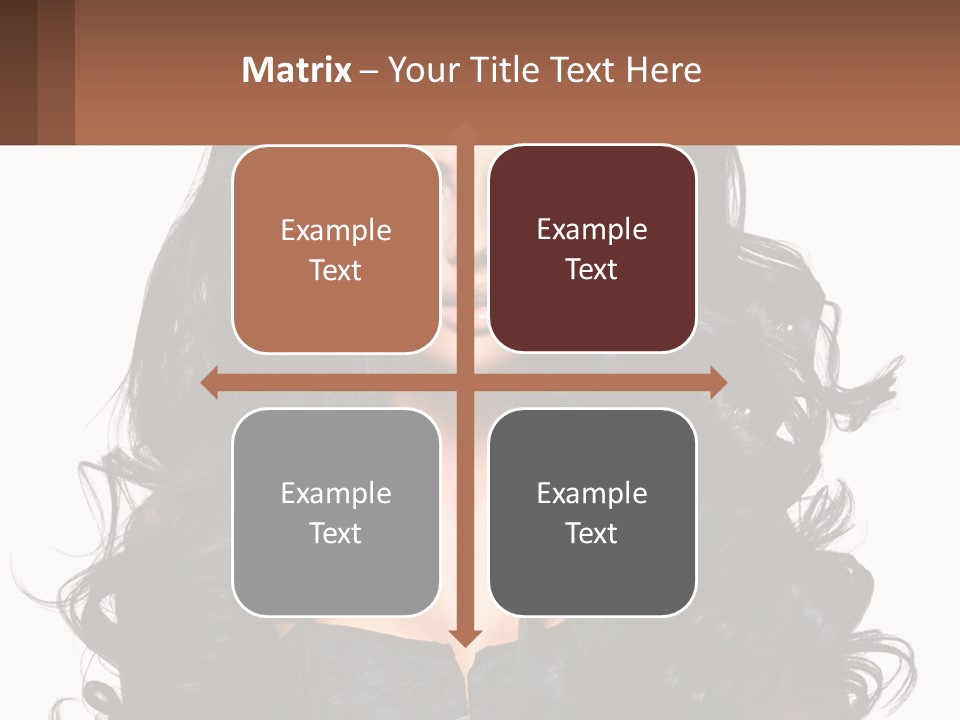 A Woman With Long Black Hair Is Holding A Brown Sign PowerPoint Template