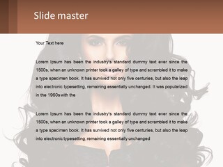 A Woman With Long Black Hair Is Holding A Brown Sign PowerPoint Template