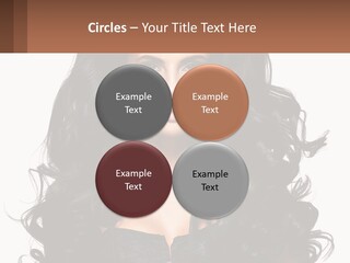 A Woman With Long Black Hair Is Holding A Brown Sign PowerPoint Template
