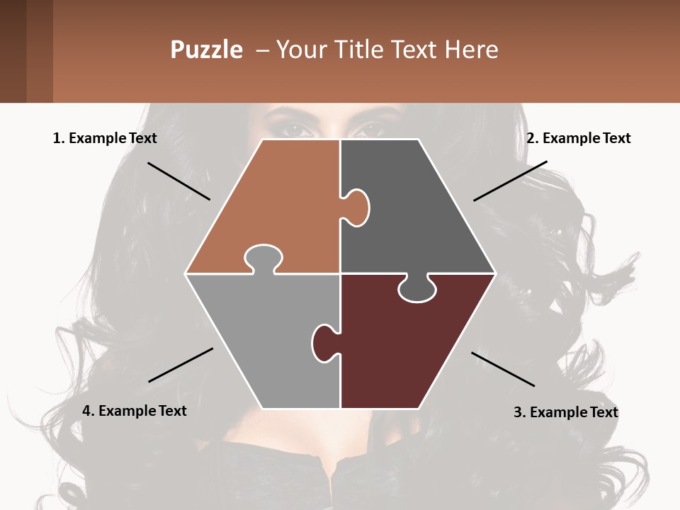 A Woman With Long Black Hair Is Holding A Brown Sign PowerPoint Template