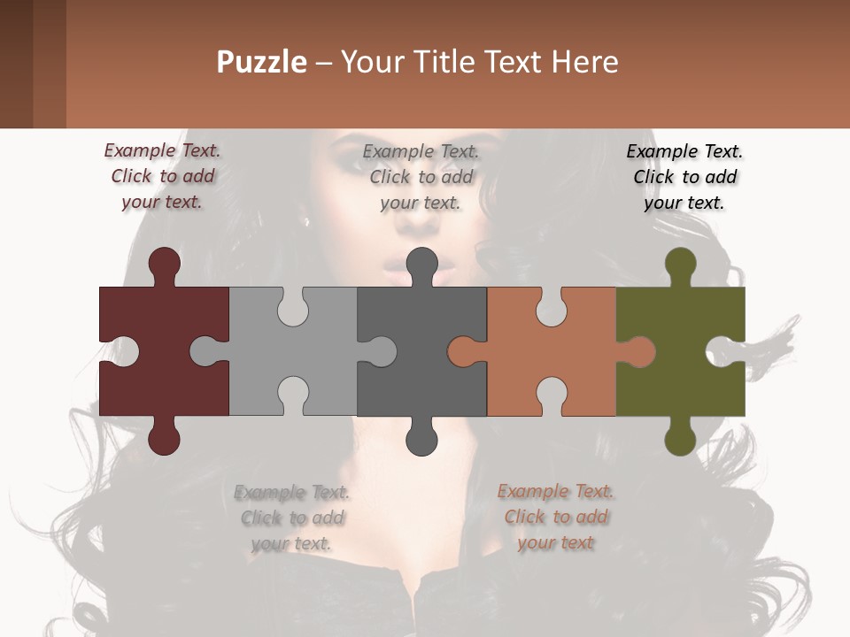 A Woman With Long Black Hair Is Holding A Brown Sign PowerPoint Template