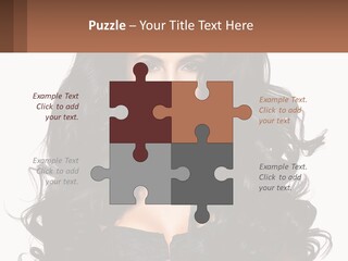 A Woman With Long Black Hair Is Holding A Brown Sign PowerPoint Template