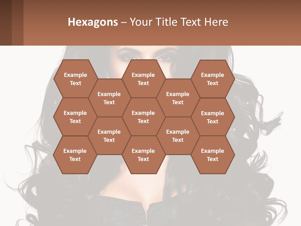 A Woman With Long Black Hair Is Holding A Brown Sign PowerPoint Template