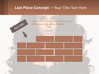 A Woman With Long Black Hair Is Holding A Brown Sign PowerPoint Template