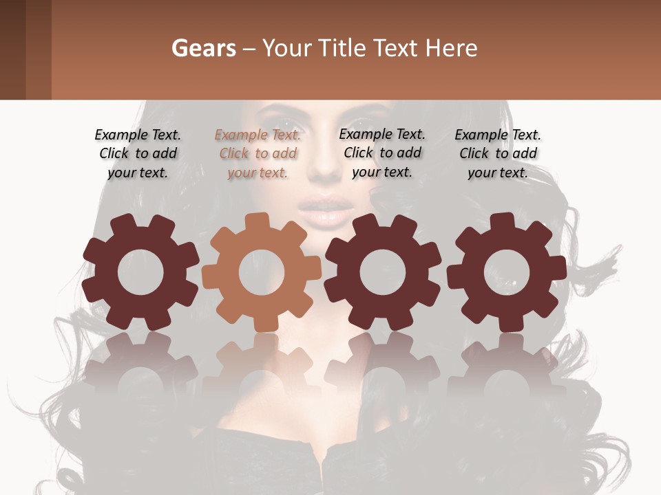 A Woman With Long Black Hair Is Holding A Brown Sign PowerPoint Template