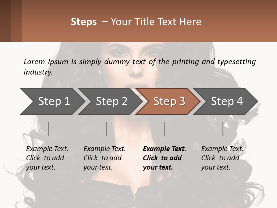 A Woman With Long Black Hair Is Holding A Brown Sign PowerPoint Template