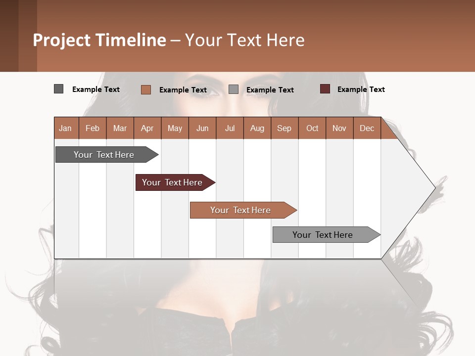 A Woman With Long Black Hair Is Holding A Brown Sign PowerPoint Template