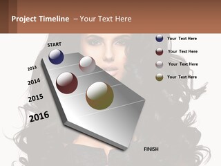 A Woman With Long Black Hair Is Holding A Brown Sign PowerPoint Template