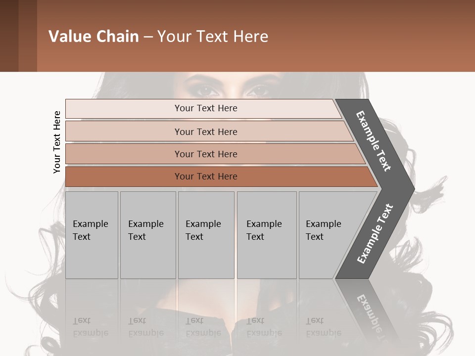 A Woman With Long Black Hair Is Holding A Brown Sign PowerPoint Template