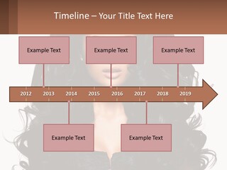 A Woman With Long Black Hair Is Holding A Brown Sign PowerPoint Template