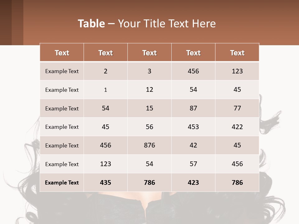 A Woman With Long Black Hair Is Holding A Brown Sign PowerPoint Template