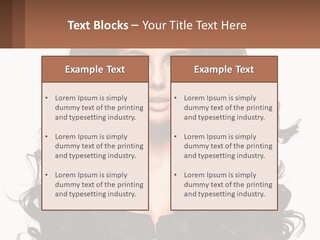 A Woman With Long Black Hair Is Holding A Brown Sign PowerPoint Template