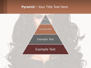 A Woman With Long Black Hair Is Holding A Brown Sign PowerPoint Template