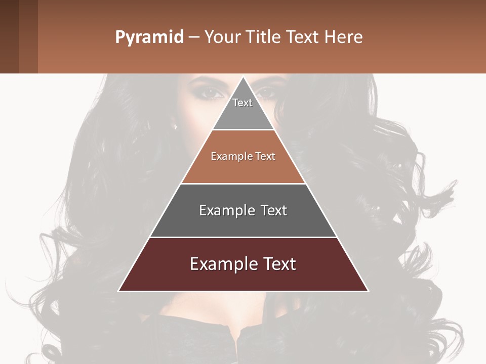 A Woman With Long Black Hair Is Holding A Brown Sign PowerPoint Template