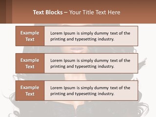 A Woman With Long Black Hair Is Holding A Brown Sign PowerPoint Template