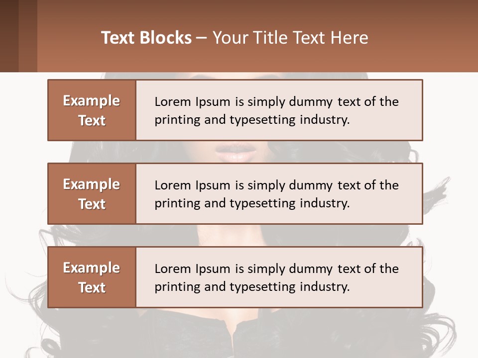 A Woman With Long Black Hair Is Holding A Brown Sign PowerPoint Template