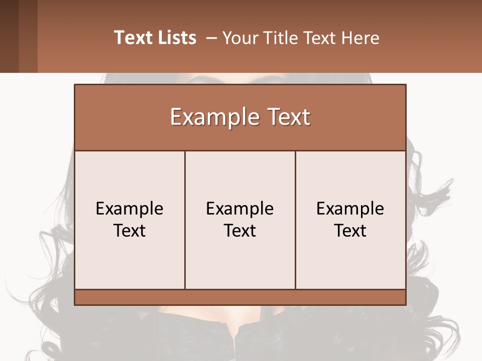 A Woman With Long Black Hair Is Holding A Brown Sign PowerPoint Template