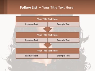 A Woman With Long Black Hair Is Holding A Brown Sign PowerPoint Template