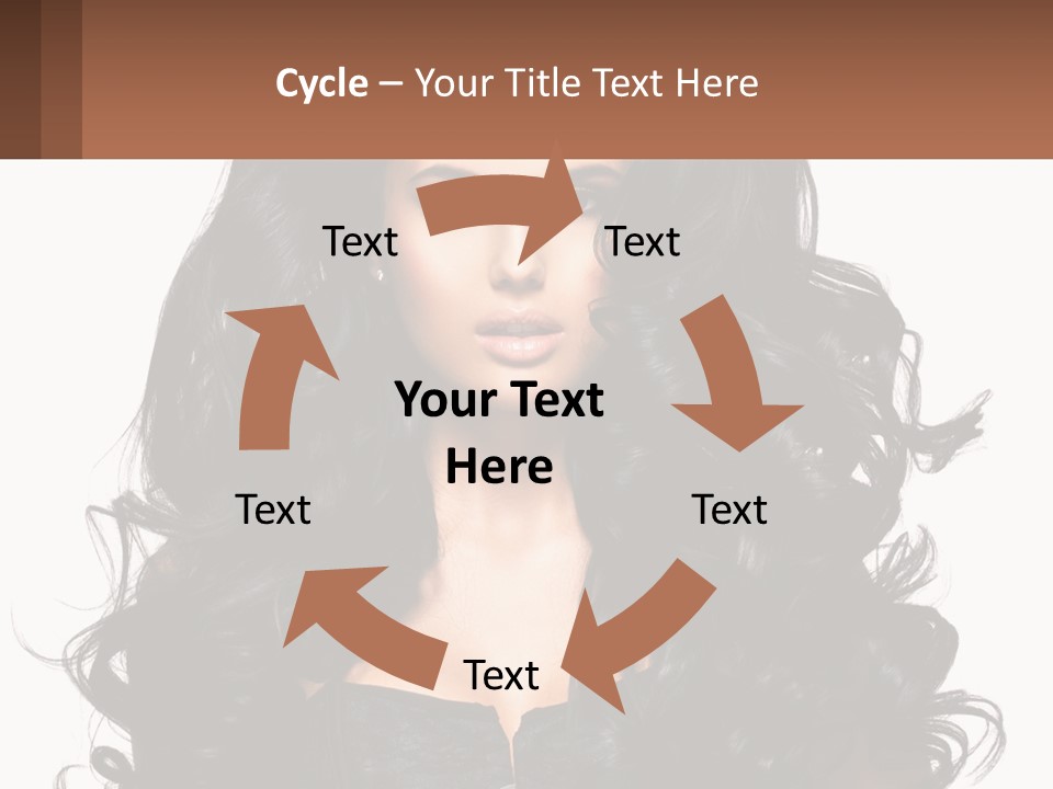 A Woman With Long Black Hair Is Holding A Brown Sign PowerPoint Template