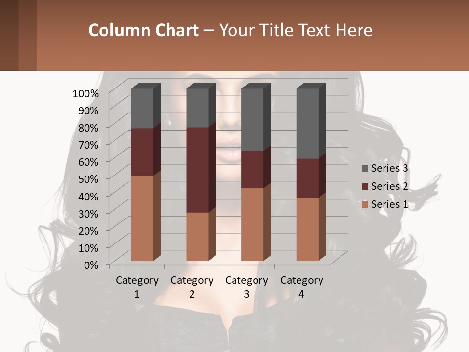 A Woman With Long Black Hair Is Holding A Brown Sign PowerPoint Template