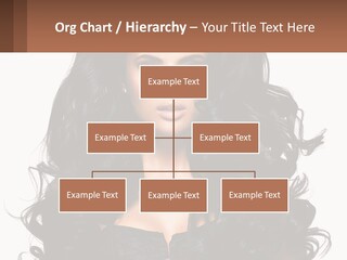 A Woman With Long Black Hair Is Holding A Brown Sign PowerPoint Template