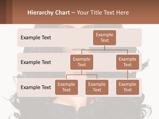 A Woman With Long Black Hair Is Holding A Brown Sign PowerPoint Template