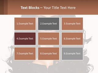 A Woman With Long Black Hair Is Holding A Brown Sign PowerPoint Template