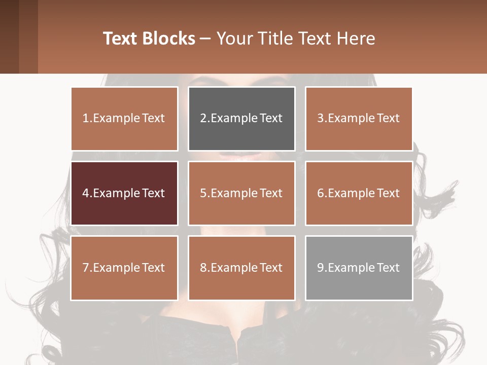 A Woman With Long Black Hair Is Holding A Brown Sign PowerPoint Template