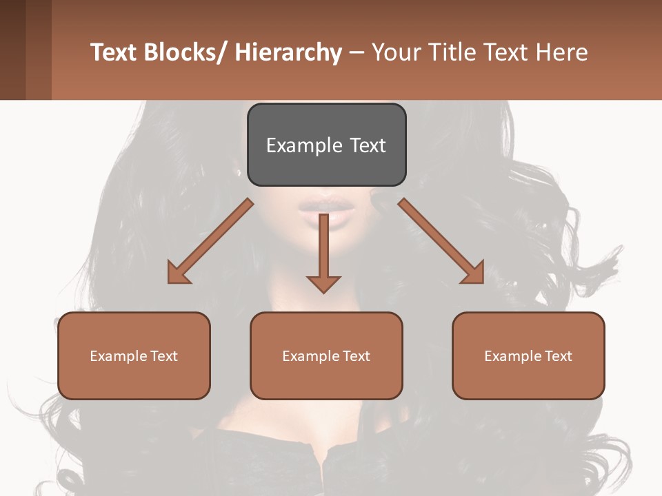 A Woman With Long Black Hair Is Holding A Brown Sign PowerPoint Template