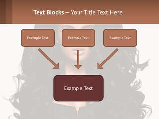 A Woman With Long Black Hair Is Holding A Brown Sign PowerPoint Template