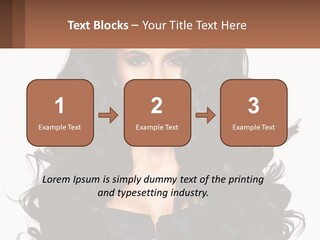 A Woman With Long Black Hair Is Holding A Brown Sign PowerPoint Template
