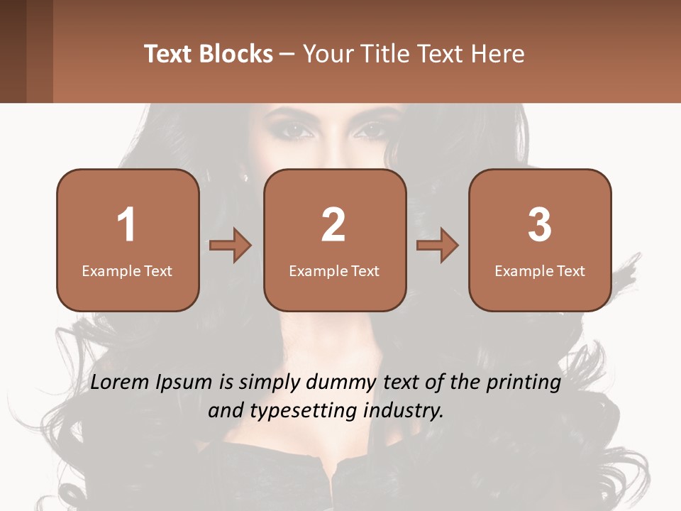 A Woman With Long Black Hair Is Holding A Brown Sign PowerPoint Template