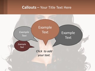 A Woman With Long Black Hair Is Holding A Brown Sign PowerPoint Template