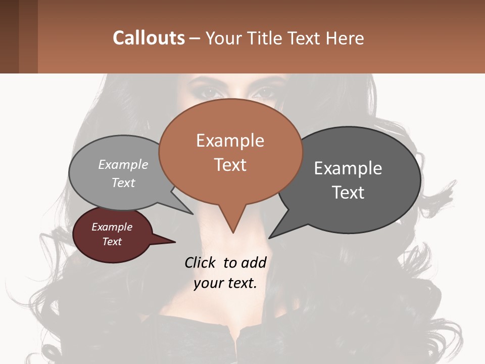 A Woman With Long Black Hair Is Holding A Brown Sign PowerPoint Template