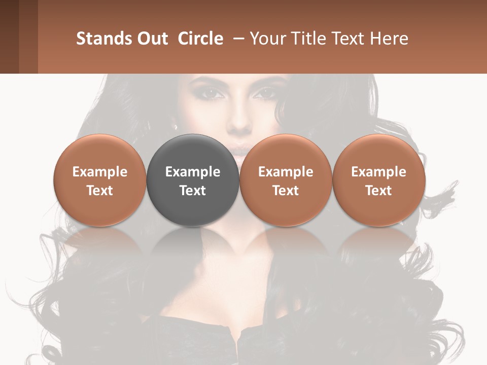 A Woman With Long Black Hair Is Holding A Brown Sign PowerPoint Template