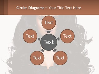 A Woman With Long Black Hair Is Holding A Brown Sign PowerPoint Template