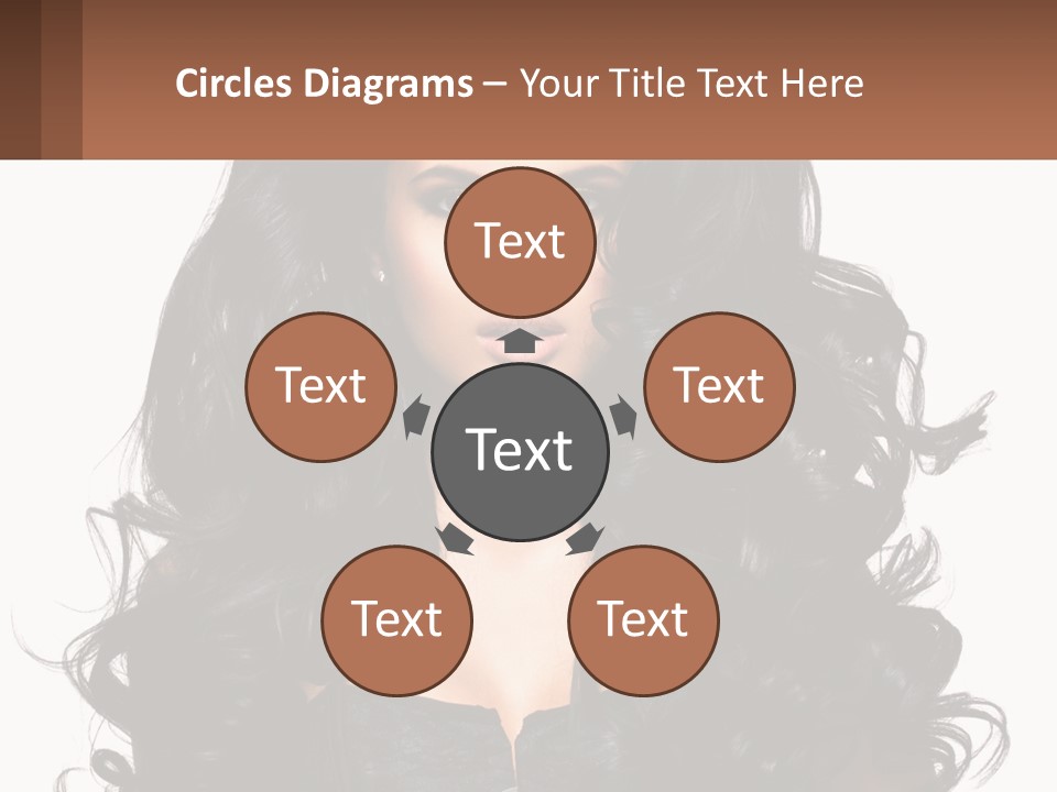 A Woman With Long Black Hair Is Holding A Brown Sign PowerPoint Template