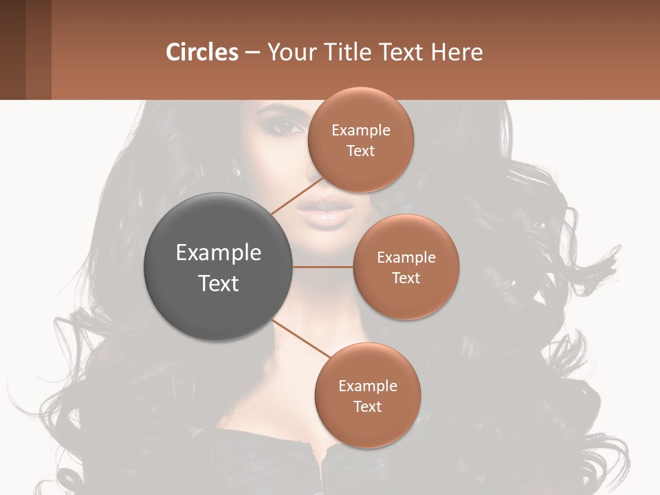 A Woman With Long Black Hair Is Holding A Brown Sign PowerPoint Template