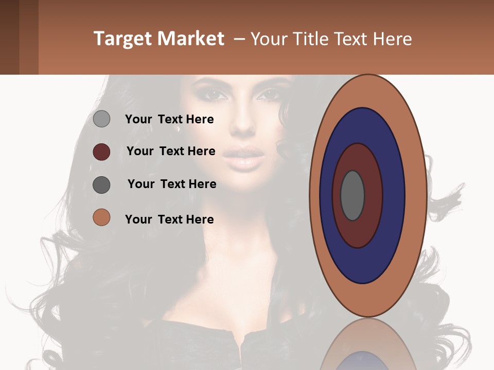 A Woman With Long Black Hair Is Holding A Brown Sign PowerPoint Template