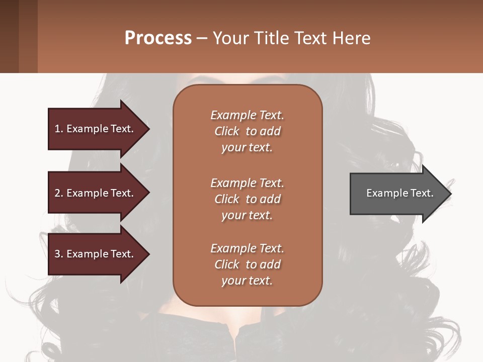 A Woman With Long Black Hair Is Holding A Brown Sign PowerPoint Template