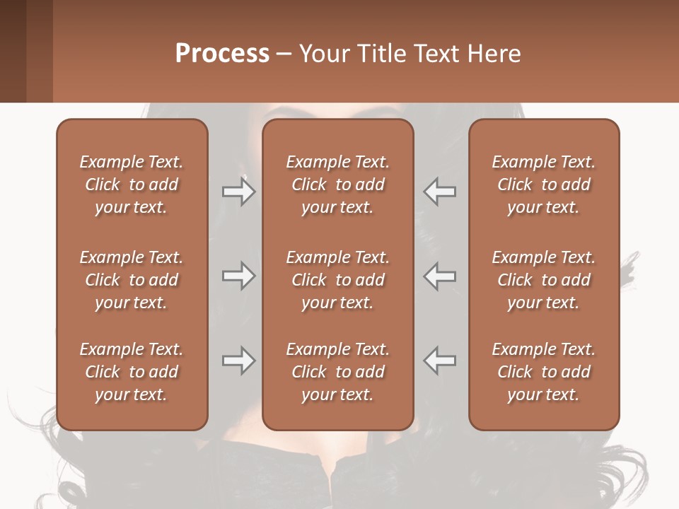 A Woman With Long Black Hair Is Holding A Brown Sign PowerPoint Template