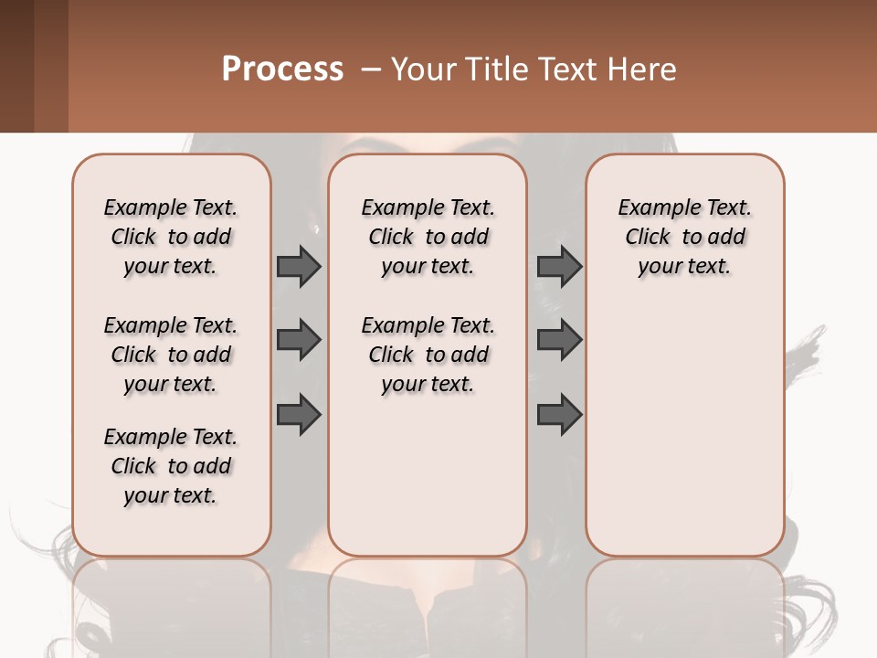 A Woman With Long Black Hair Is Holding A Brown Sign PowerPoint Template