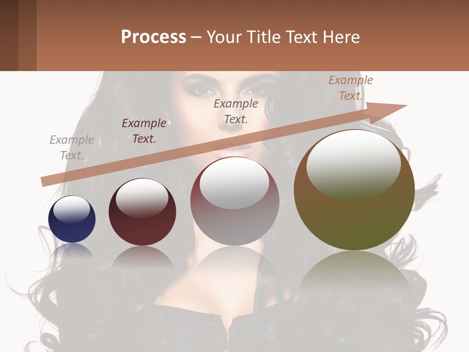 A Woman With Long Black Hair Is Holding A Brown Sign PowerPoint Template