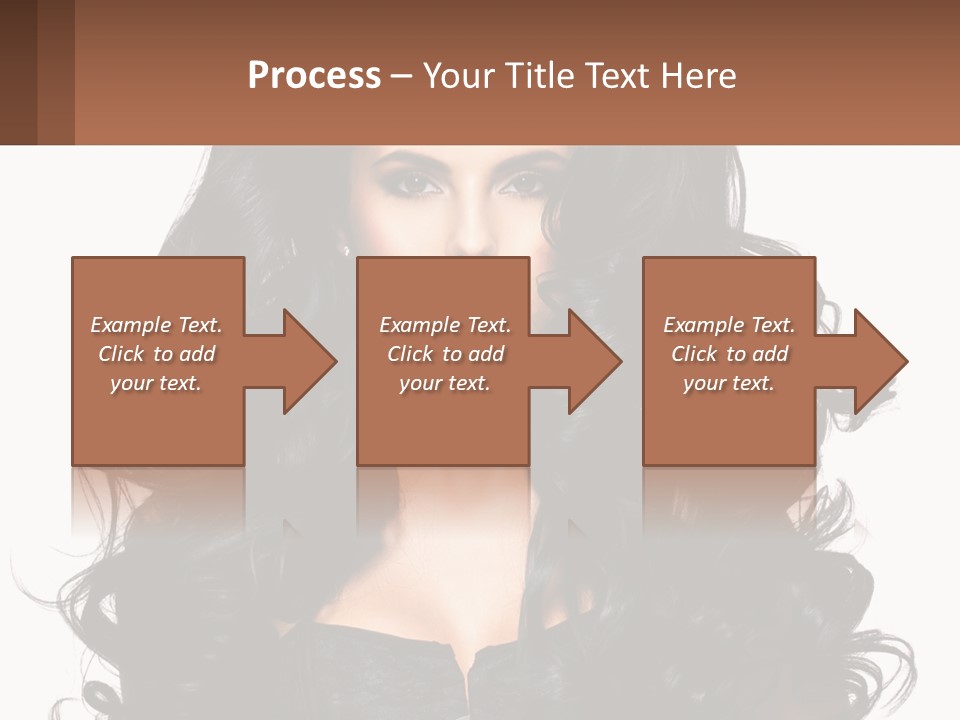 A Woman With Long Black Hair Is Holding A Brown Sign PowerPoint Template