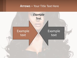A Woman With Long Black Hair Is Holding A Brown Sign PowerPoint Template