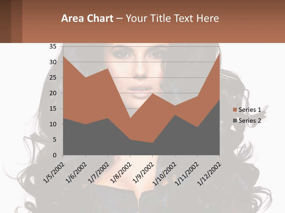 A Woman With Long Black Hair Is Holding A Brown Sign PowerPoint Template