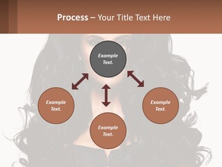 A Woman With Long Black Hair Is Holding A Brown Sign PowerPoint Template
