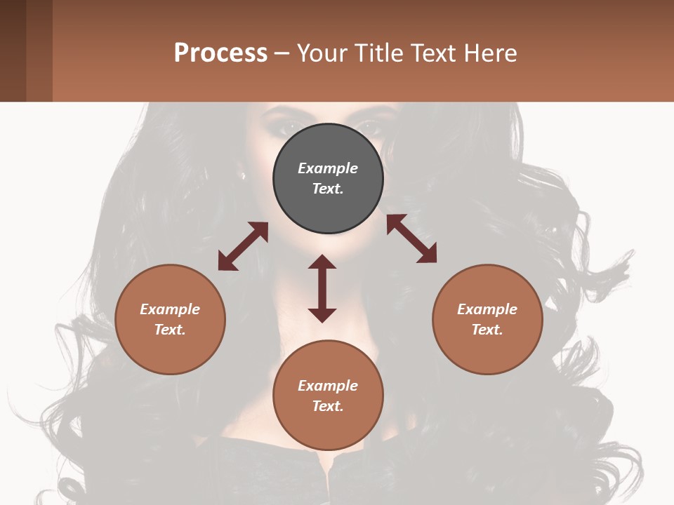 A Woman With Long Black Hair Is Holding A Brown Sign PowerPoint Template